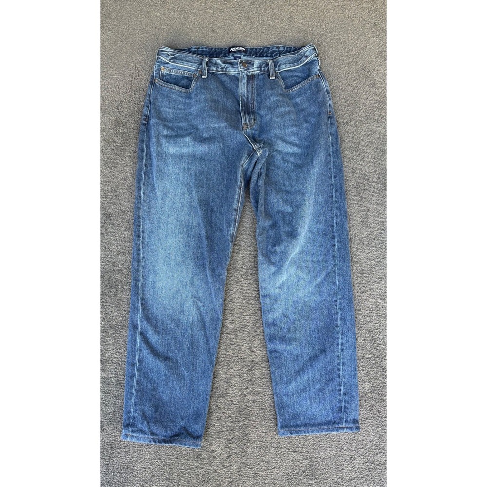 Lands End Square Rigger Mens Straight Leg Denim Jeans Medium Wash Size 38x30